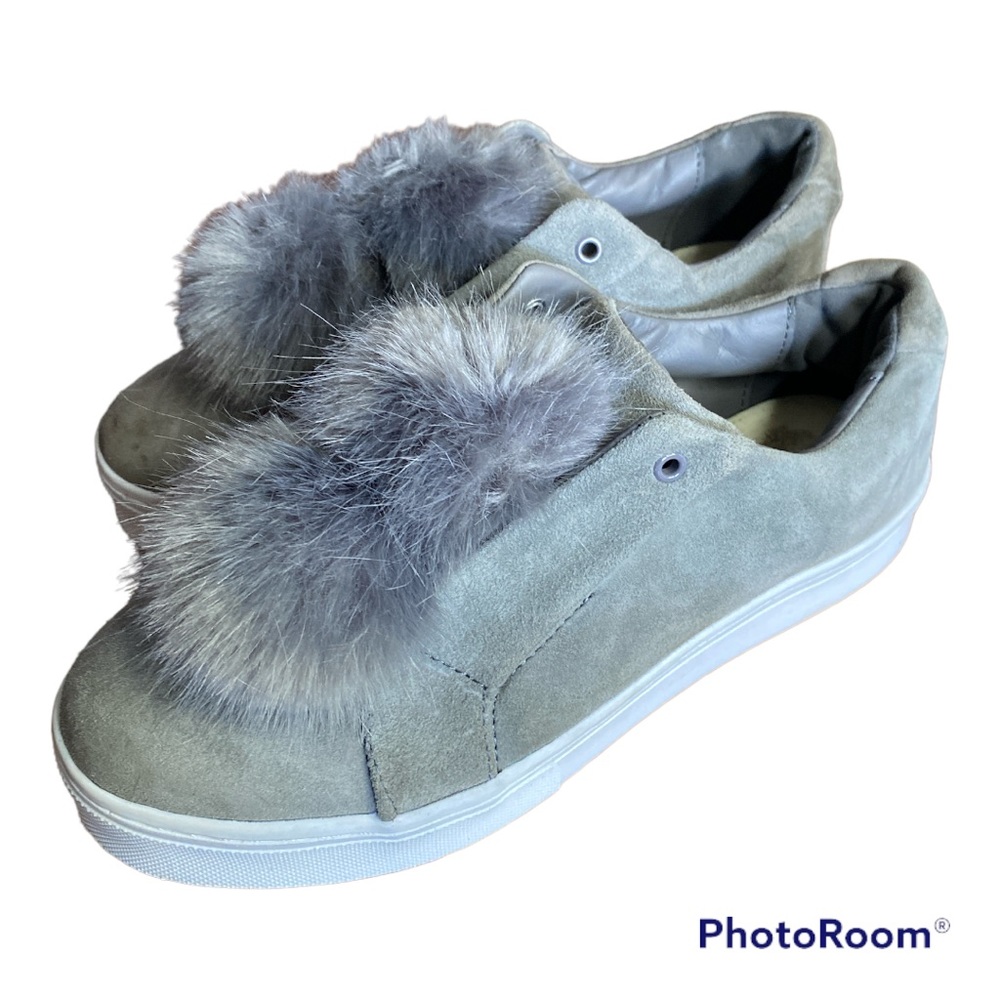 Sam Edelman Leya Pom Pom Sneaker in Gray